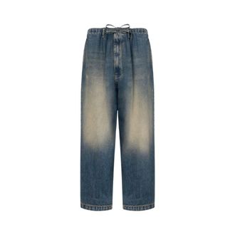 Moschino Loose-fit Jeans, female, Blue, Size: S Cotton Denim Pants