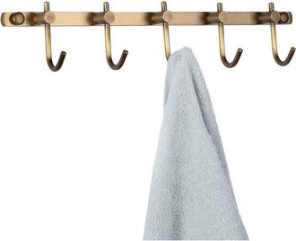 OEM Soporte Para Toallas De Lat&oacute;n, Gancho De Pared De Lat&oacute;n Cepillado, Perchero Antiguo, Barra Para Colgar Ropa De 5 Ganchos, Soporte Para Vestidos De Par