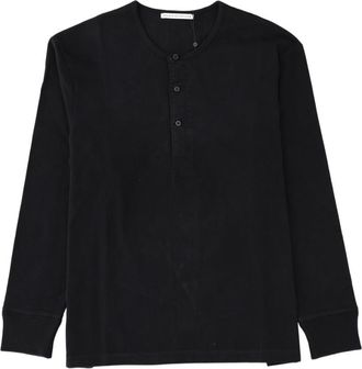 STUDIO NICHOLSON Black Minimalist Long-Sleeve Organic Cotton T-Shirt