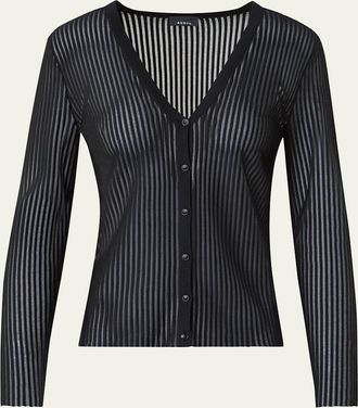 Akris Semi-Transparent Lined Knit Cardigan