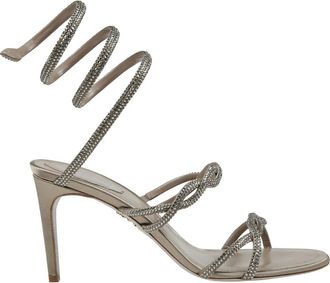 Rene Caovilla Vlecht Cleo Sandaal Neutrale Tint - Dames - Sandalen met hakken - Grijs - 41 EU - Schoenen