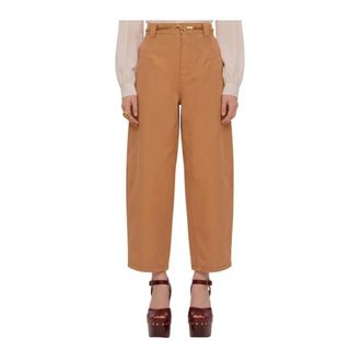 Chlo&eacute; Pantaloni a gamba larga Chlo 0 2 3 in pelle grana - - Trousers - Donna - Rosa - M