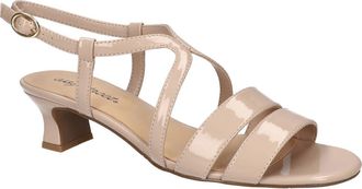 Easy Street Blissful Ankle Strap Sandal in Tan Patent at Nordstrom, Size 6.5