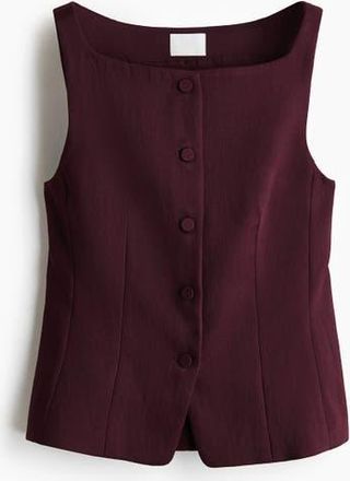 H&M Tailored Waistcoat in Plum Purple at Nordstrom, Size Xx-Large