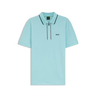 BOSS Active Slim-fit polo shirt in moisture-wicking stretch cotton