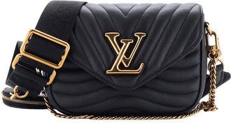Louis Vuitton Black Quilted Leather New Wave Multi Pochette (Authentic Pre- Loved)