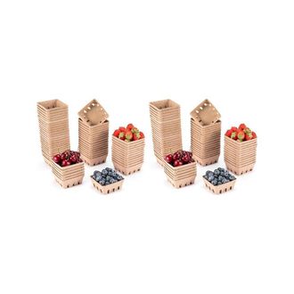 OEM 120 Cestas De Fibra De Pulpa Para Bayas, Para Fresas, Ar&aacute;ndanos, Frambuesas, Uvas, Cerezas, Contenedores Para Cestas De Frutas Y Verduras