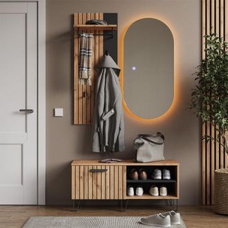 Vicco Armadio da ingresso Amber, Quercia Wotan, 43 x 110 cm 3 parti, Vicco