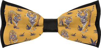 Generic Animal Tigers Print Mens Bow Ties Adjustable Pre-Tied Bowties for Formal Wear Tuxedo Wedding