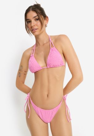 Lascana Triangel-Bikini LSCN BY LASCANA, Damen, Gr. 34, Cup A/B, hellrosa, Recycling-Polyester, Strukturmuster, Bikini-Sets Triangel-Bikini, aus trendiger Str