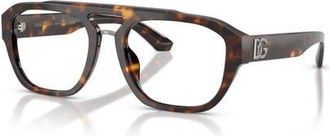 Dolce & Gabbana 55mm Pilot optical glasses in Tortoise at Nordstrom