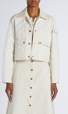 Moncler Chitre Diamond Quilted Jacket in White at Nordstrom, Size 4