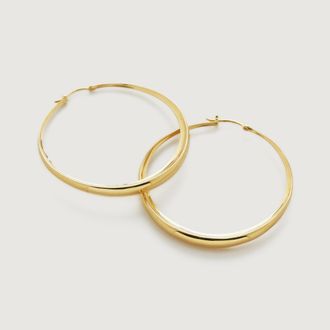 Monica Vinader Gold Deia Chamfered Large Hoop Earrings