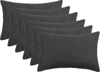 vidaXL Funda De Almohada 6 Pcs Heerlen Gris Oscuro 30 X 50 Cm Boucl&eacute; Vidaxl