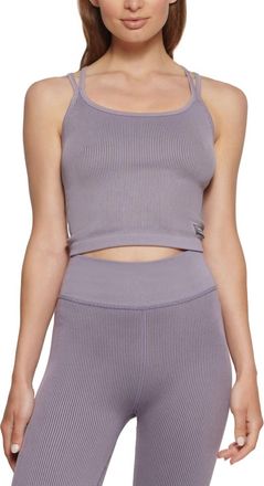 Calvin Klein Strappy Back Cropped Top In Smokey Lilac