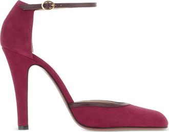 Valentino Garavani 105 mm su&egrave;de pumps met enkelbandje - Rood