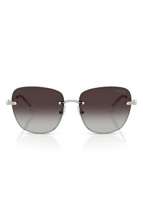 Swarovski 58mm Gradient Square Sunglasses in Silver /Gradient Grey at Nordstrom