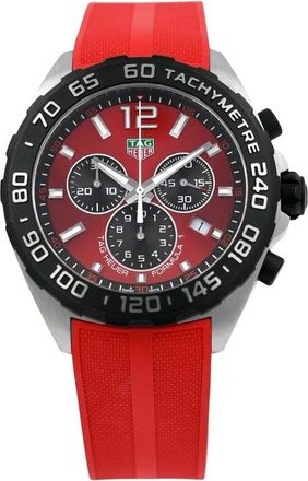 Tag Heuer Pre-owned Tag Heuer Formula 1 Chronograph Red Dial Mens Watch CAZ101AN.FT8055