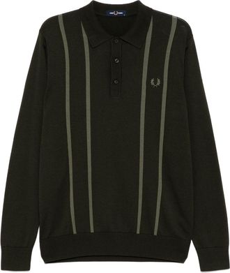 Fred Perry striped knit polo shirt - Green