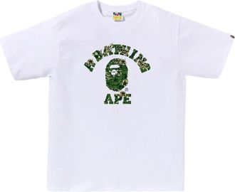 A Bathing Ape Palm Resort Camo College T-Shirt White Green 0ZXTEM044101QWHM