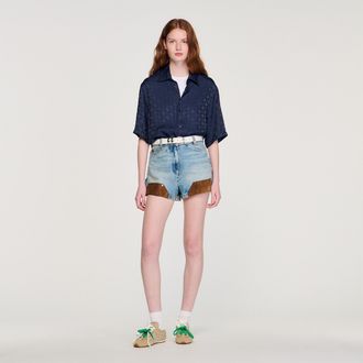 Sandro Square Cross loose-fit shirt