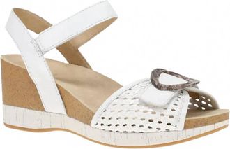 Dansko Womens Stella Wedge Sandal In White Woven