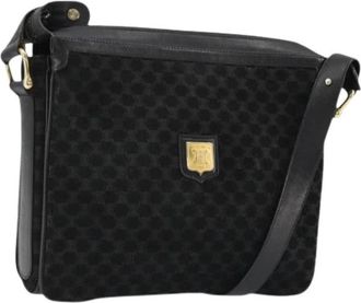 Celine Pre-owned Vintage Macadam Suede Schoudertas - Dames - Vintage Schoudertas - Zwart - ONE Size - Su&egrave;de - Vintage
