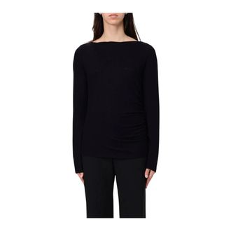 Max Mara Elegant Boat Neck Top in Black