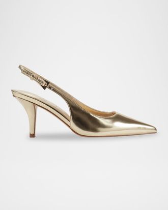 Marc Fisher Dorie Metallic Leather Slingback Pumps