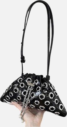 XY London Womens XY London Janieka Eyelets Shoulder Bag - Black - Size: ONE size