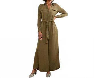 Elan Utility Jumpsuit In Olive