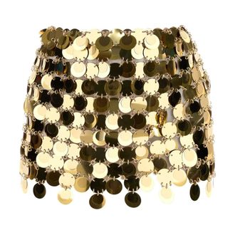 Paco Rabanne Short Skirts, female, Yellow, Size: 2XS Maxi Sequins Mini Skirt