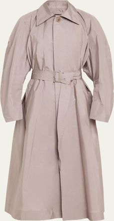 Issey Miyake Shiny Twill Oversized Trench Coat