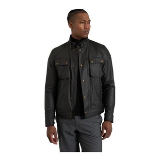Belstaff Gewaxte katoenen jas met viscose voering - Heren - Leren en Su&egrave;de Jassen - Groen - 2XL - Katoen - Jassen