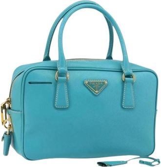 Prada Pre-owned Vintage Handtas - Dames - Vintage Handtas - Blauw - ONE Size - Leer - Vintage