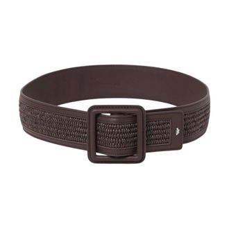 Max Mara Accessoires, Dames, Bruin, ONE Size, Katoen, Raffia-look Riem