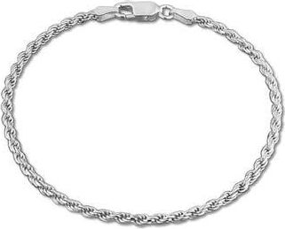 Delmar Diamond Cut Rope Chain Bracelet, 2.40mm in Silver at Nordstrom Rack