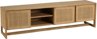 Macabane Mueble de televisi&oacute;n de 180 cm de ancho, con 3 puertas y 2 nichos