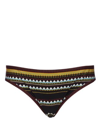 La DoubleJ Bikinislip met geometrische print - Zwart