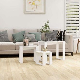 vidaXL vidaXL Nesting Tables 3 pcs White Engineered Wood