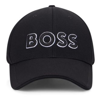 HUGO BOSS Gebreide piqu&eacute; pet met geborduurd logo - Heren - Petten - Zwart - ONE Size - Polyester - Accessoires