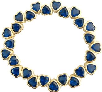 Gemelli Womens Heart Stretch Bracelet In Blue