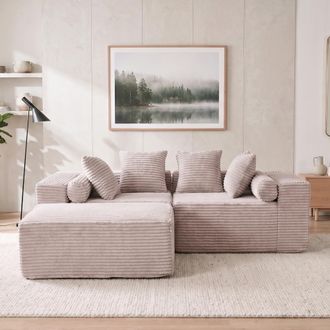 STILVORA Secci&oacute;n Modular Con Sill&oacute;n En Forma De L, Sof&aacute; Nube, Sof&aacute; De Coj&iacute;n Suave Para Sala De Estar Y Dormitorio - Sin Instalaci&oacute;n Requerida - Tela De Chenill