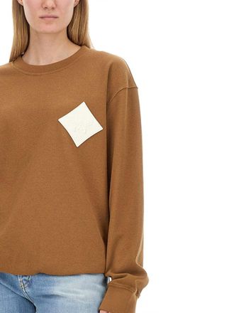 MCM Logo Cotton Sweatshirt - Beige