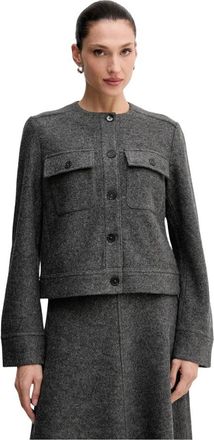 Marc O'Polo Button-up Jacket - Dames - Zomerjassen - Grijs - L - Wol - Jassen