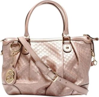 Gucci Pre-owned Handbags, female, Pink, Size: ONE SIZE Pre-owned Leather Handbag