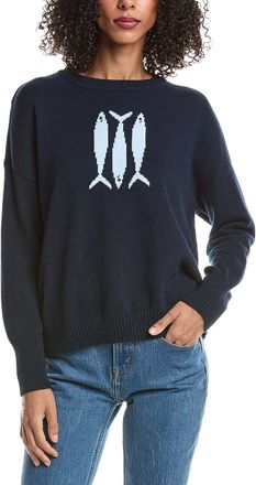 Vince Camuto Sardine Motif Crewneck Sweater