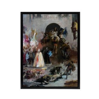 Artery8 Spanish Inquisition Painting Framed Canvas Wall Art Print | Size: W24 x H32