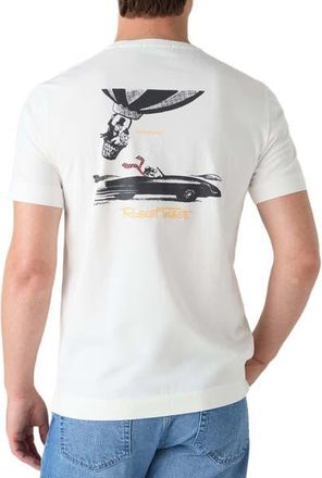 Robert Talbott Stretch Jersey Graphic Dean Tee in White/race Car at Nordstrom, Size Xx-Large