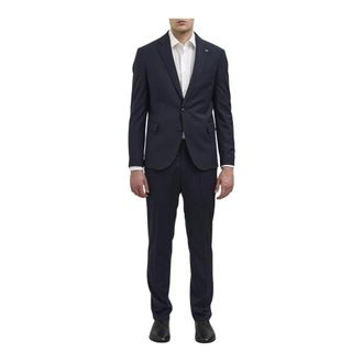 Daniele Alessandrini Giacca e Pantaloni Due Bottoni in Misto Lana - - Suits - Uomo - Blu - XL